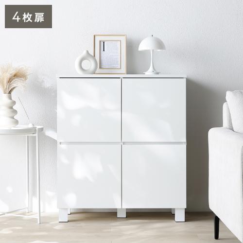 日本製　2枚扉　タンス RASIK（ラシク） キャビネット スクエア扉タイプ 4枚扉 幅72.2cm