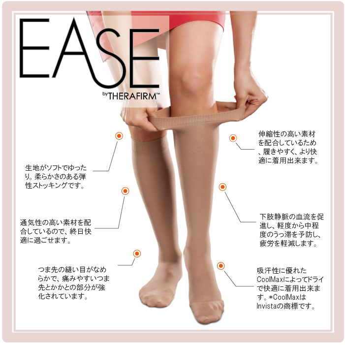 セラファーム 送料無料 2足セット 医療用 弾性ストッキング 着圧ソックス ハイソックス オープントゥ EASE 15-20 男性用 女性用  大きいサイズ 防災【品質保証】