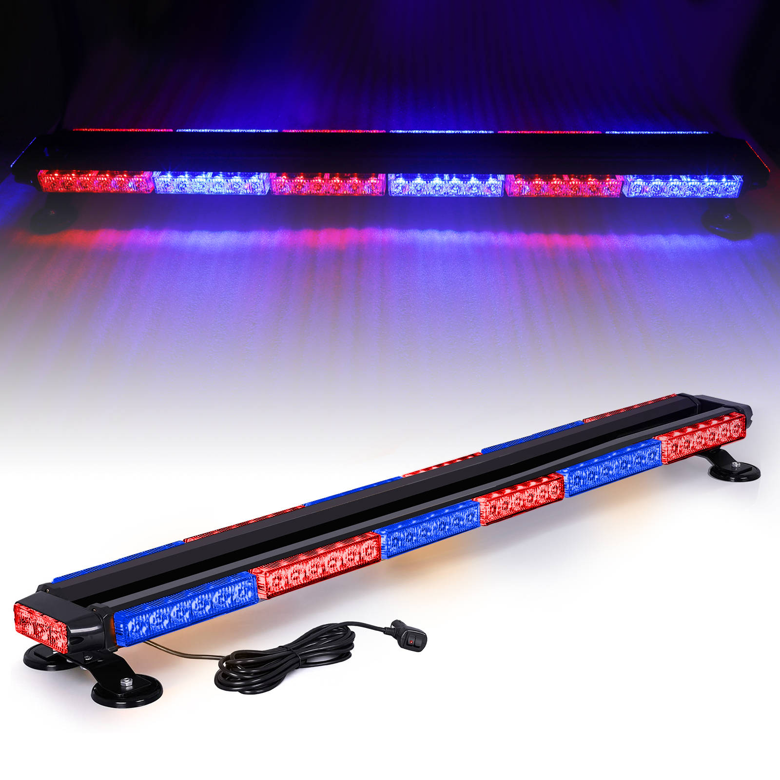 ストロボライト ledライトバー 車 12V 作業灯 66CM 54LED 警告灯 LED警告灯 12V-24V 兼用 フラッシュ ストロボ ライト ロボ緊急警告灯 磁気カバー付き｜bestarone｜10