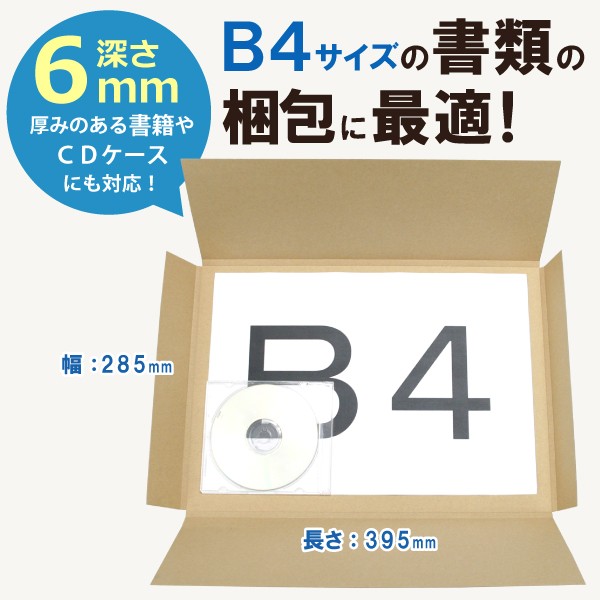 ダンボール 段ボール箱 定形外郵便 規格外 B4 厚さ1cm 30枚 (0114