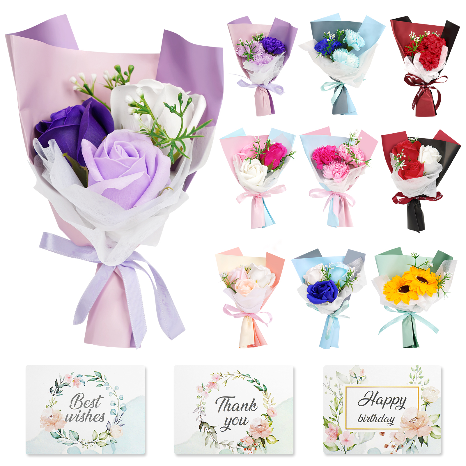 ソープフラワー薔薇 お誕生日 ・記念日 プレゼント 花束　x2 ソープフラワー ミニ 10束 ソープフラワーギフト 花 花束 ミニブーケ