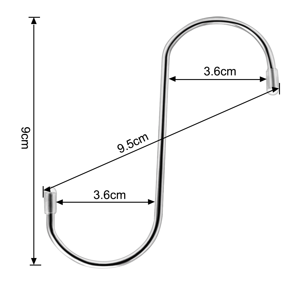 S字フック Sじフック ステンレス製 落ちない おしゃれ 特大 大 5個 10個 15個 耐荷重10kg 小物掛け 吊り下げ 汎用フック  錆びにくい キッチン 浴室 お風呂 衣類｜bestday｜16