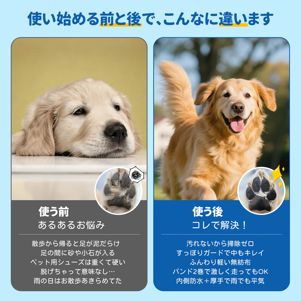 犬 靴 犬脚カバー 40枚 脱げない 使い捨て 中型犬 小型犬 防水 通気性 軽い 肉球保護 怪我防止 ストレス軽減 コンパクト収納 持ち運び便利 犬用靴 雪 雨 散歩 関連画像2