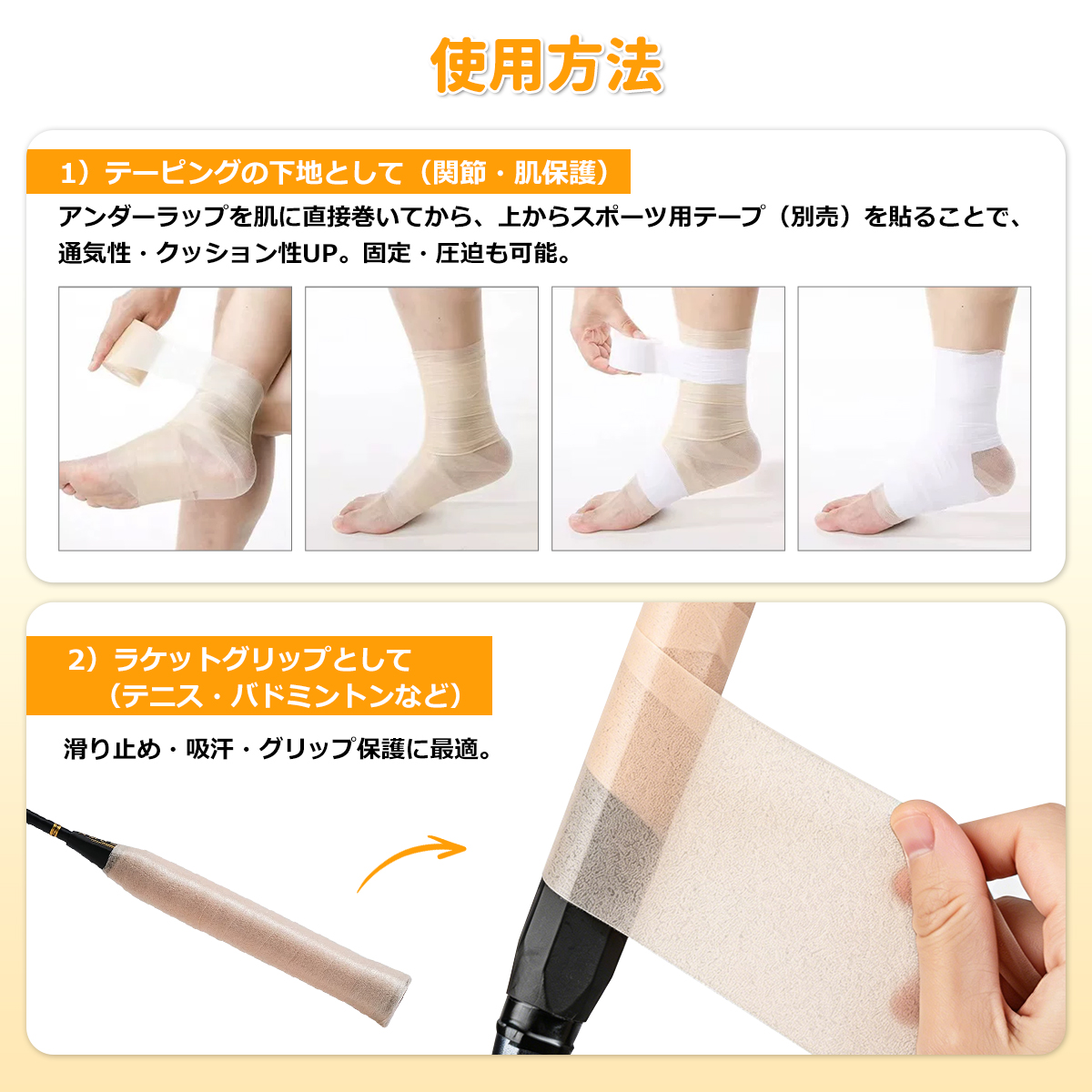 アンダーラップテープ 7cm×10m【 6巻入り】 非粘着 クッションラップ