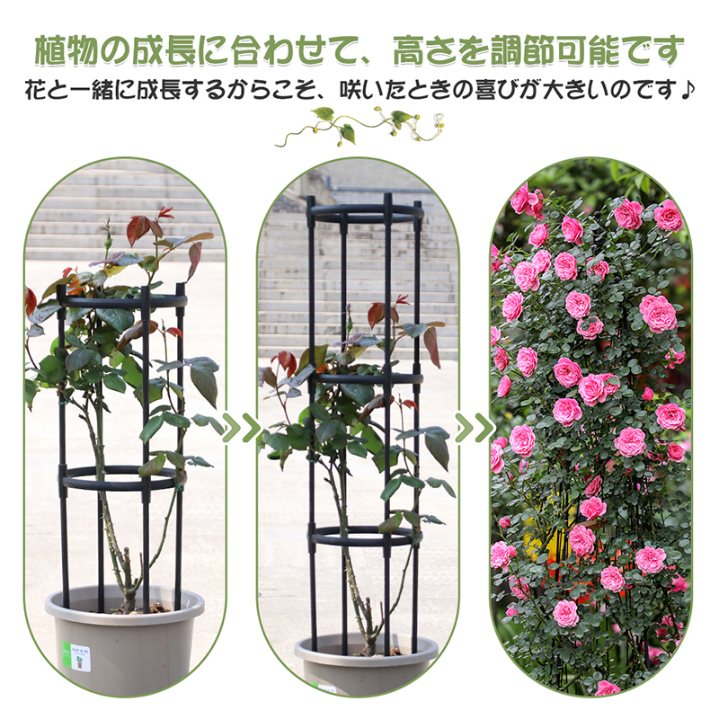 【雑誌掲載】オベリスク 支柱 ミニオベリスク ローズオベリスク 180cm*25cm 高さ調整可能 花 園芸用品 バラ 薔薇 オベリスクアーチ プランター おしゃれ 関連画像5