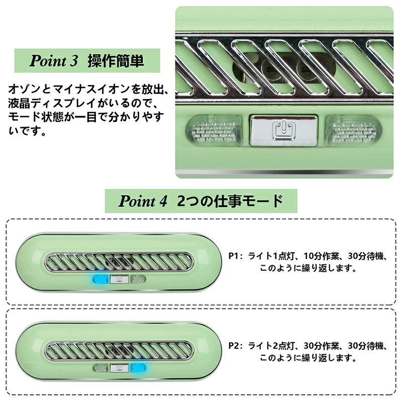 SENUN 空気清浄機 小型 消臭 除菌 日本語説明書 オゾン脱臭機