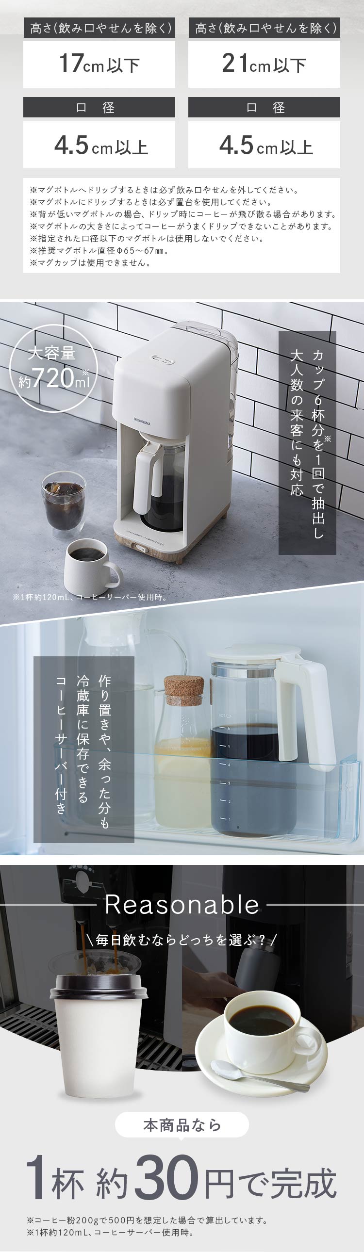 IRIS OHYAMA コーヒーメーカー おしゃれ 一人用 720ml ドリップ IRIS OHYAMA コーヒーメーカー おしゃれ 一人用 720ml ドリップ