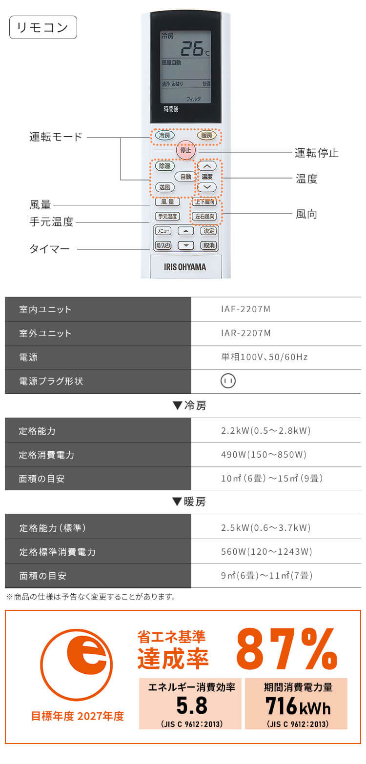 IRIS OHYAMA（アイリスオーヤマ） エアコン 6畳 工事費込 6畳用 工事費