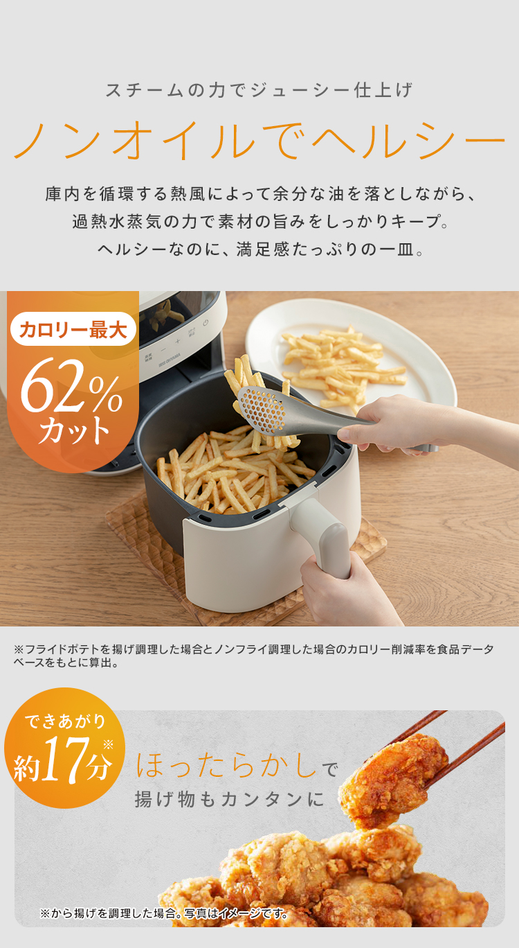 IRIS OHYAMA（アイリスオーヤマ） 電気フライヤー 3L 家庭用 スチーム
