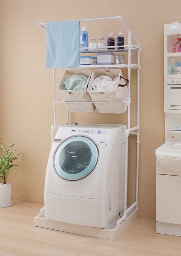ランドリー　ラック　アイボリー IRIS OHYAMA（アイリスオーヤマ） ランドリーラック バッグ付き LRB