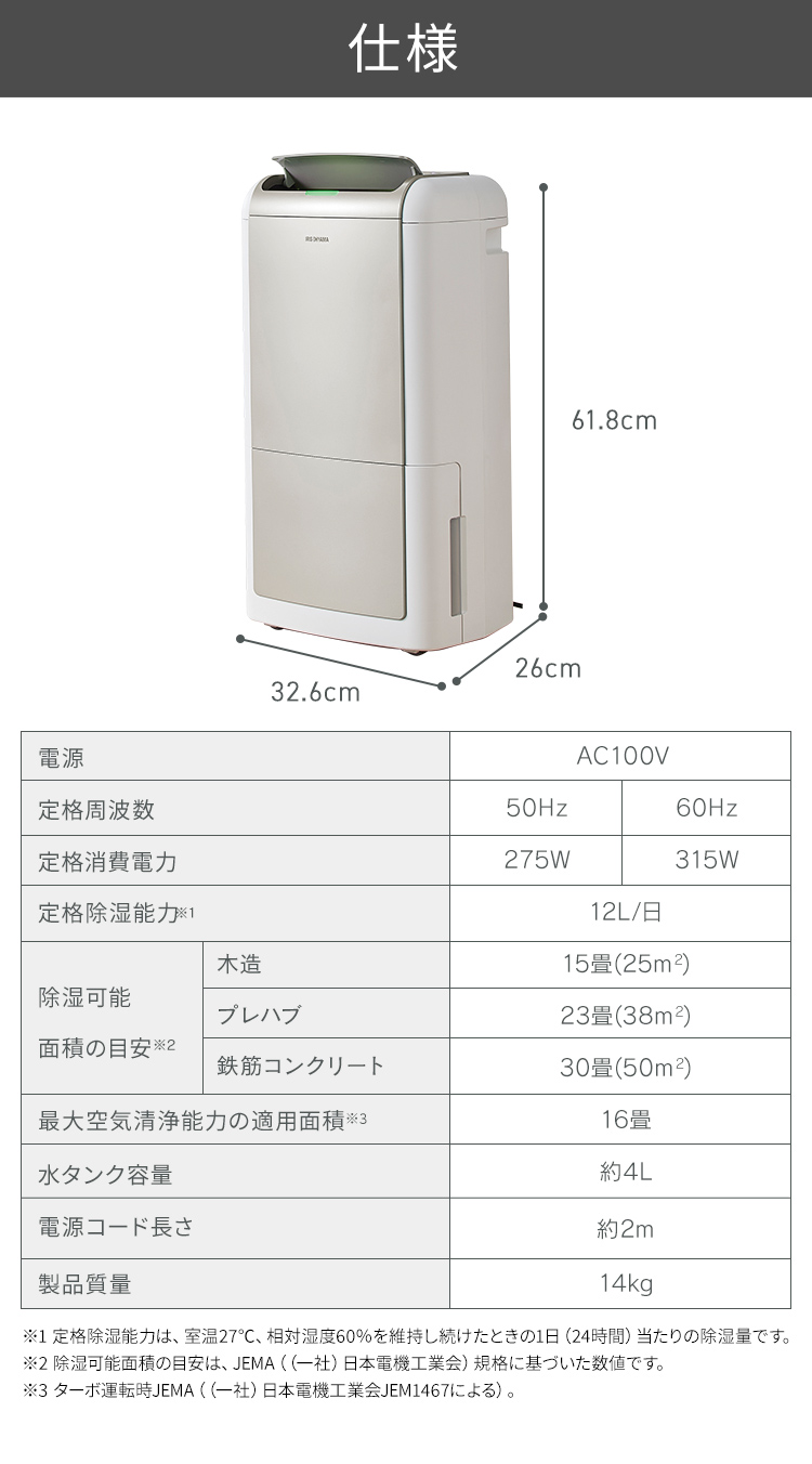 IRIS OHYAMA 除湿機 空気清浄機 コンプレッサー式 空気清浄付き IRIS OHYAMA 除湿機 空気清浄機 コンプレッサー式 空気清浄付き