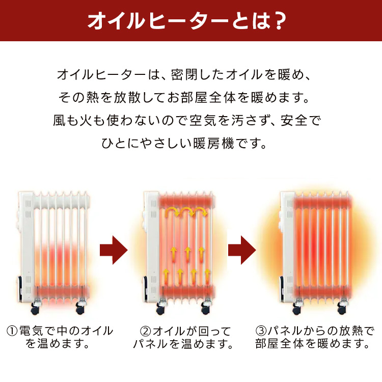 IRIS OHYAMA（アイリスオーヤマ） オイルヒーター 電気代 小型 省エネ