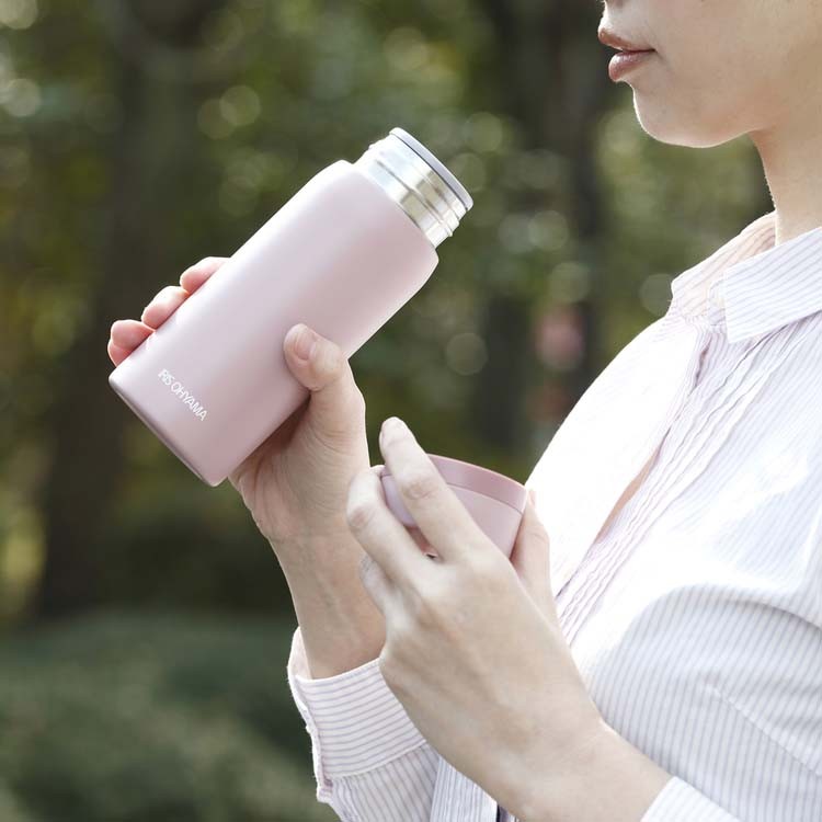 ステンレス水筒すいとうレジャーお弁当水分補給保温保冷飲みもの飲物マグボトルマグボトルマイボトルランチ水分補給ステンレスケータイボトルスクリューSB-S350スモーキーピンクスモーキーグレースモーキーホワイトスモーキーブルーアイリスオーヤマ 