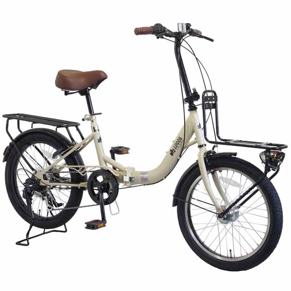 折りたたみ自転車 フォールディングバイク LOGOS（ロゴス）20型折り畳み自転車 前後キャリア付き 大型砲弾オートライト付き LG-20FD-GRY PELTECH (代引不可)(TD) | PELTECH | 02