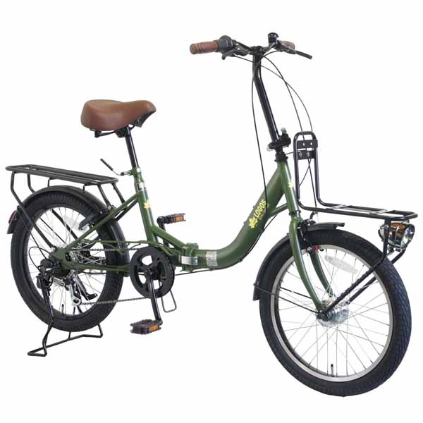 折りたたみ自転車 フォールディングバイク LOGOS（ロゴス）20型折り畳み自転車 前後キャリア付き 大型砲弾オートライト付き LG-20FD-GRY PELTECH (代引不可)(TD) | PELTECH | 04