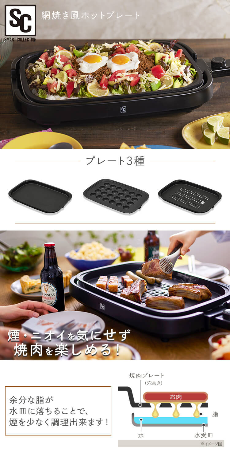 ホットプレート 焼肉 たこ焼き器 焼肉プレート たこ焼きプレート 平面