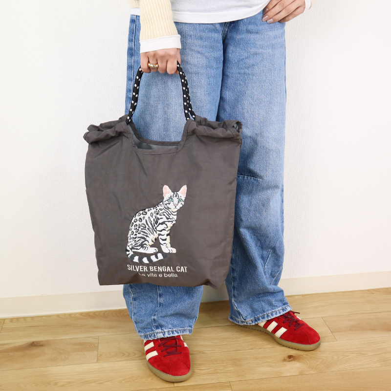 トートバッグ アニマル柄バッグ 動物 サブバック 猫 アニマル刺繍 動物