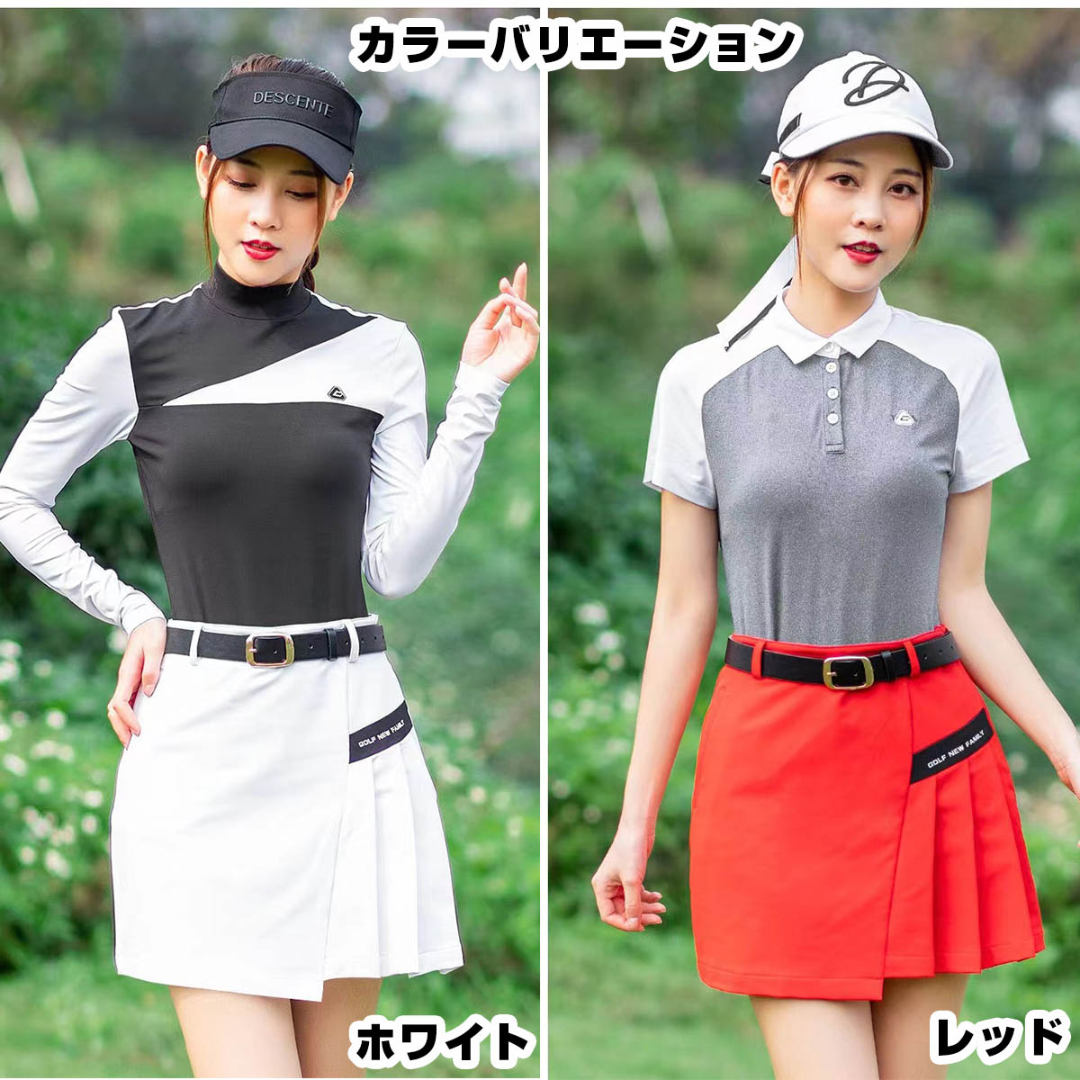 ゴルフ スカート無地 ショート丈 ゴルフウェア レディース インナー