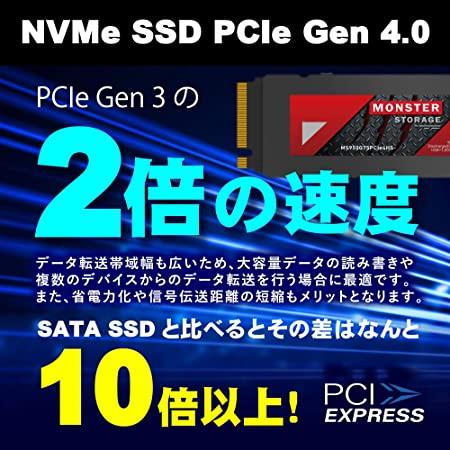 内蔵型SSD MS950 2048GB NVMe PCIe Gen 4 SSD 2TB Monster Storage Monster Storage NVMe SSD 2TB PCIe Gen4×4 読込
