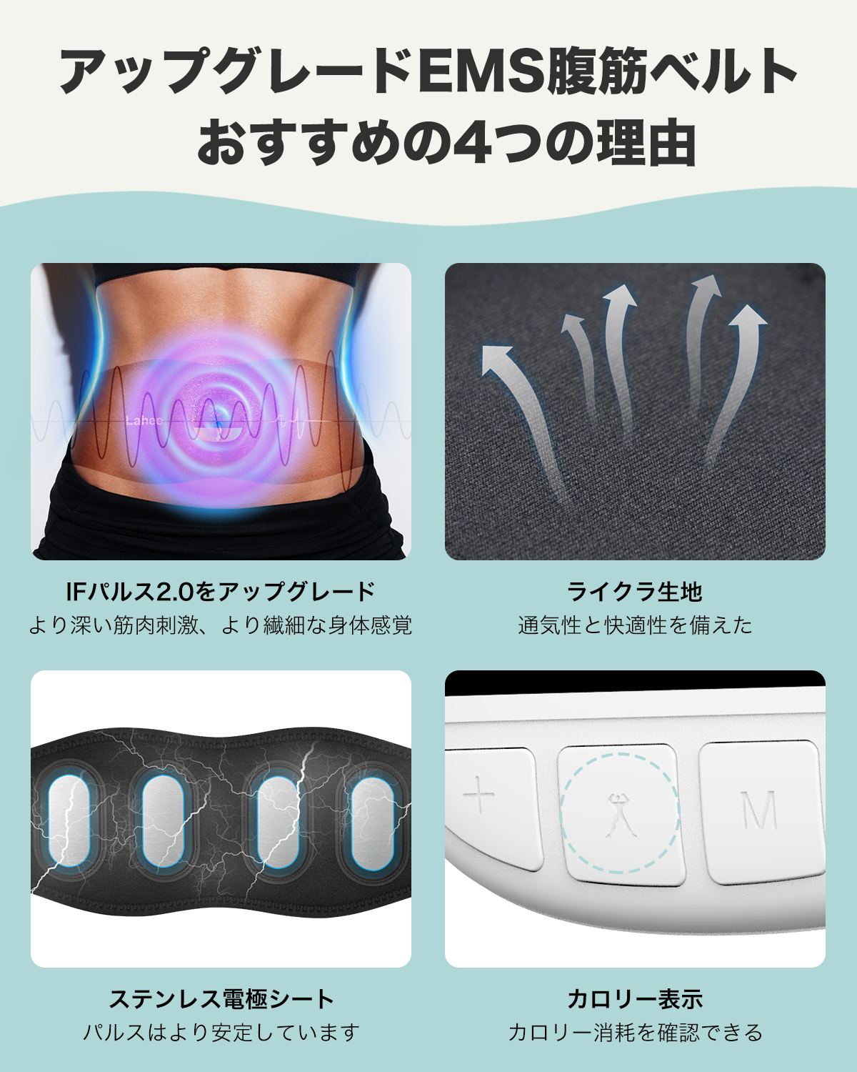 クーポンで引き! EMS 腹筋ベルト 10種類ード 30レベル 特有のステンレス導電パット ジェルシート不要 消耗品なし 筋トレーニング 腹部 ウエスト 関連画像3