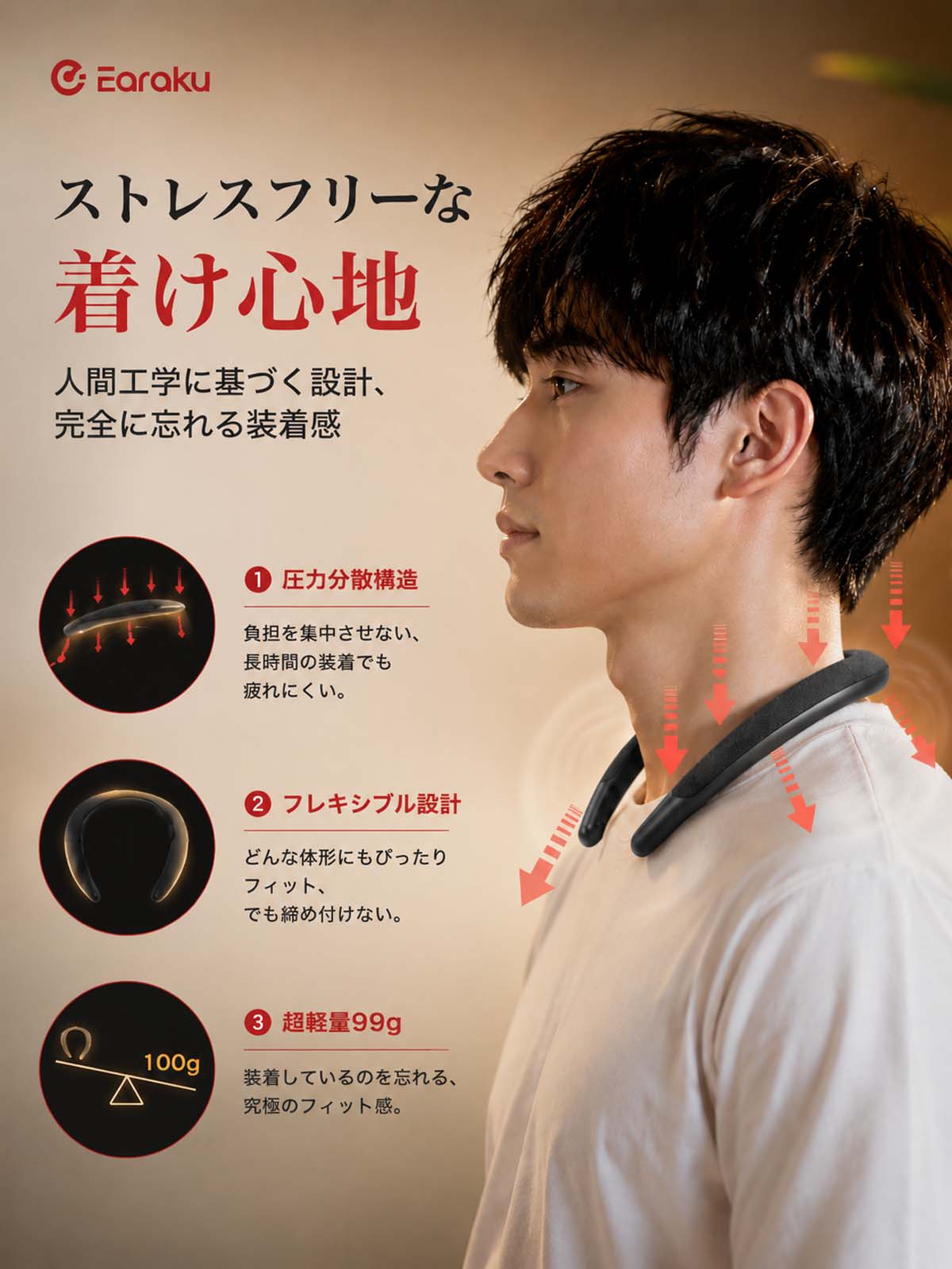 『2026年最新モデル』 ネックスピーカー 首掛け ワイヤレス スピーカー Bluetooth 軽量 臨場感 高音質 ハンズフリー テレビ 映画 音楽 通話対応 関連画像5