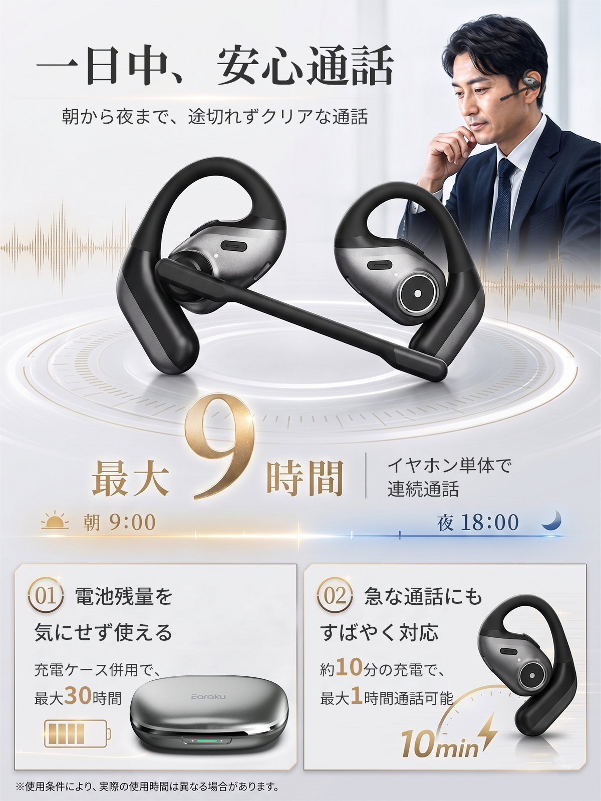 2026年最新】 Bluetooth ヘッドセット 通話特化 ワイヤレスイヤホン AI
