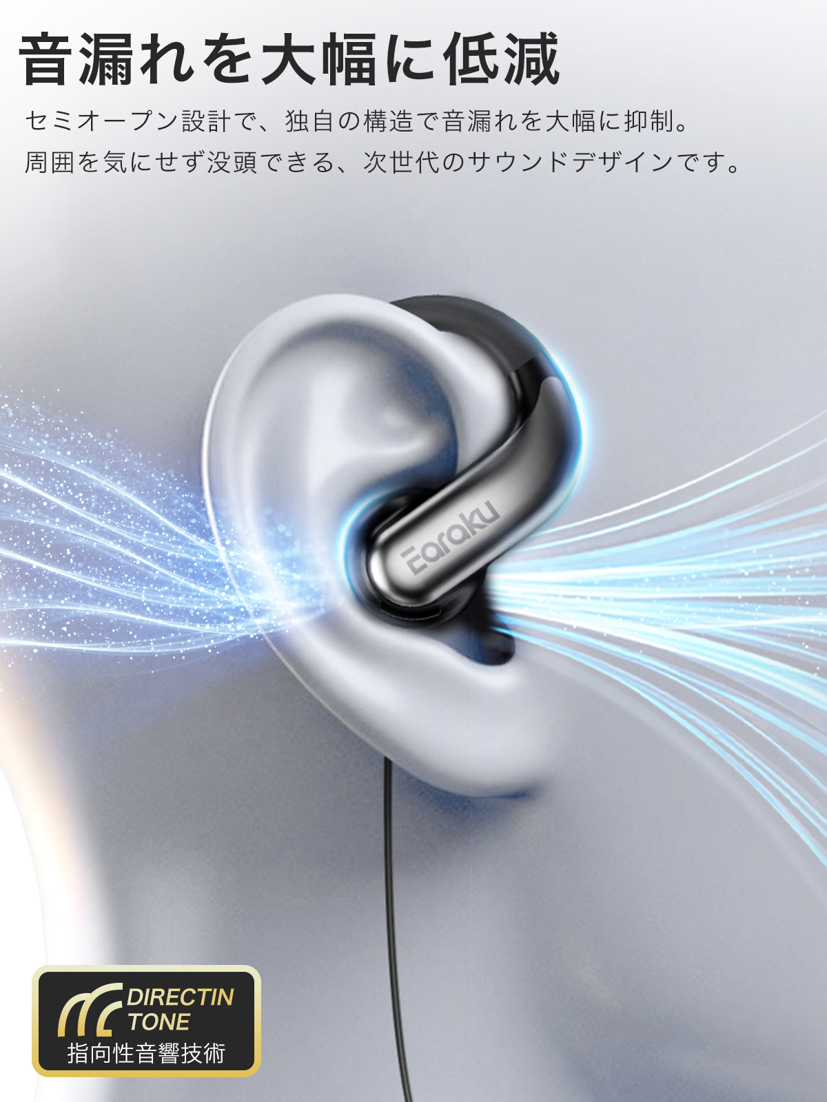 原音再生 オープンイヤー ハイレゾ 有線イヤホン 耳をふさがない 耳掛け式 有線イヤフォン 3.5mm イヤホン 高音質 有線イヤホン マイク内蔵 関連画像5