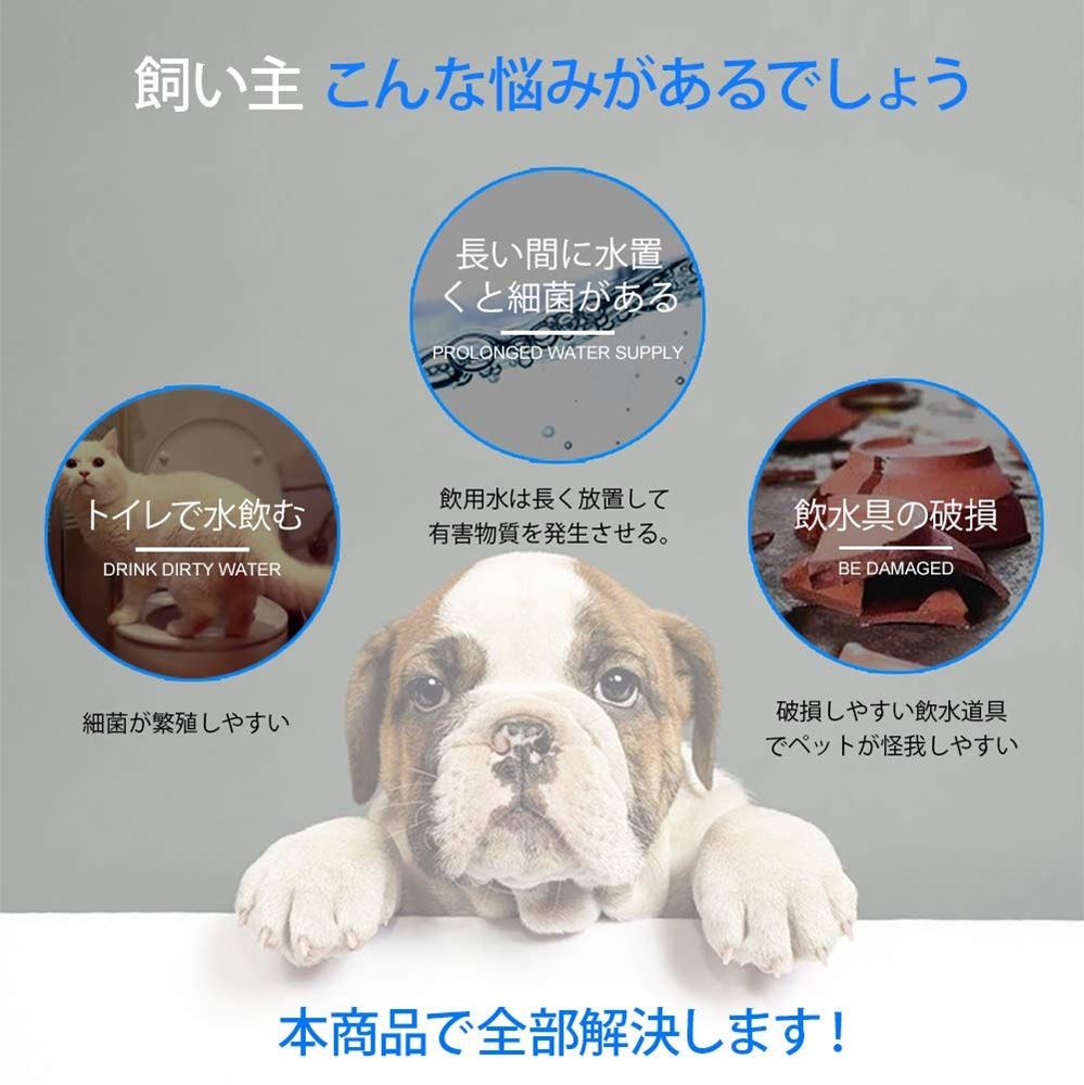 ペット給水器 犬 猫 自動給水器 水飲み器 給水機 循環式 ギガランキングｊｐ