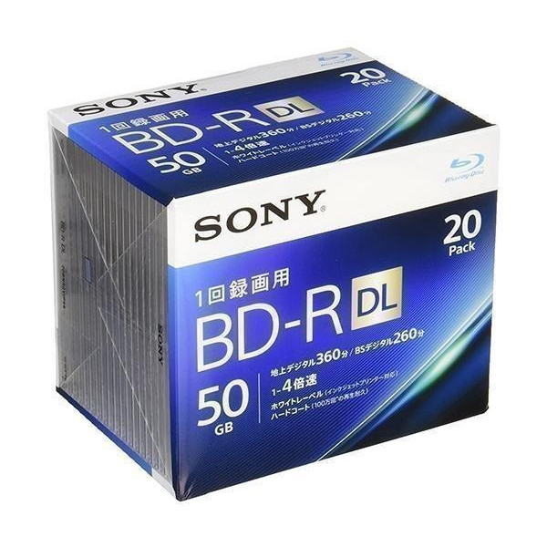 SONY 20BNR2VJPS4 ビデオ用 ブルーレイディスク (BD-R 2層 4倍速 20枚パック)|| :YK0295:ベストワン - 通販 -  Yahoo!ショッピング