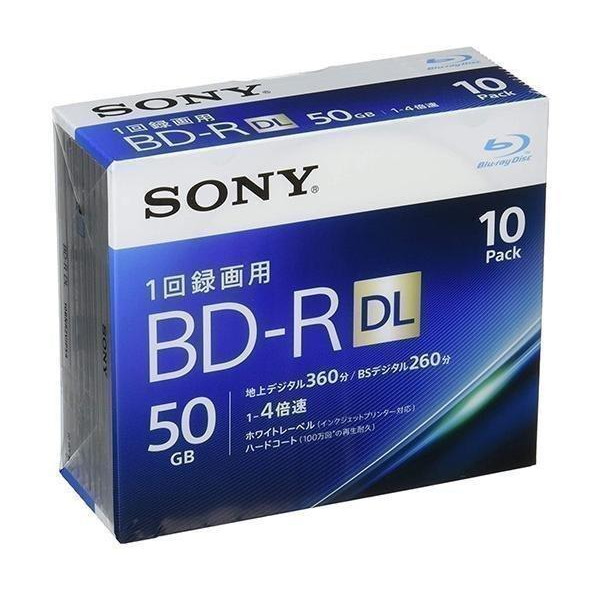 ソニー 10BNR2VJPS4 ビデオ用ブルーレイディスク BD-R 2層:4倍速 10枚パック SONY :YK12389-A2106:ベストワン  - 通販 - Yahoo!ショッピング
