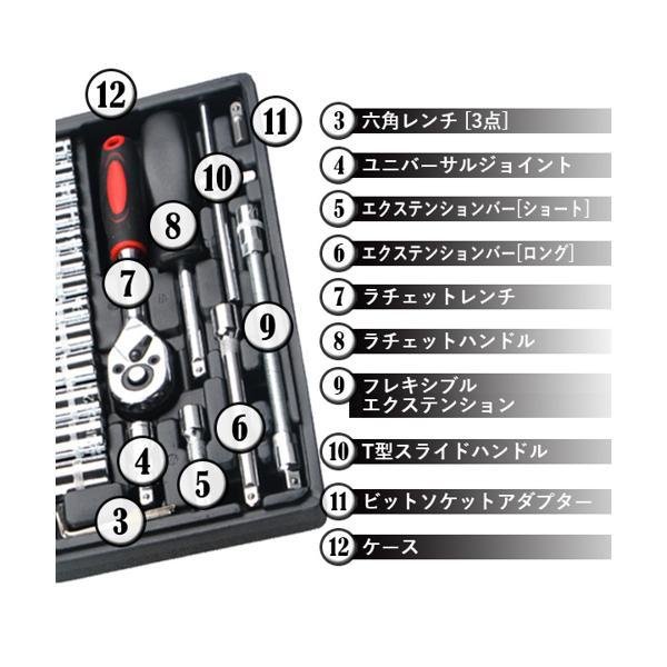 ソケットレンチセット 工具セット ラチェットレンチ 46点 DIY スパナ ドライバー ソケットレンチ トルクス ヘックス ((C  :YK14963-A2109:ベストワン - 通販 - Yahoo!ショッピング