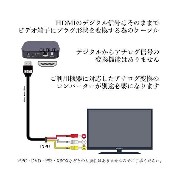 HDMI A M TO RCA3 変換ケーブル 単方向 金メッキ デジアナ変換なし コンポーネントケーブル テレビ ビデオ端子 1.5m ((S