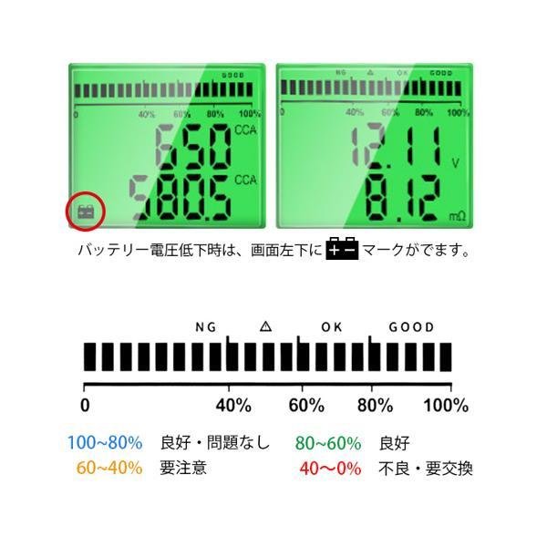 バッテリーテスター バッテリーチェッカー デジタル 電圧測定 車 