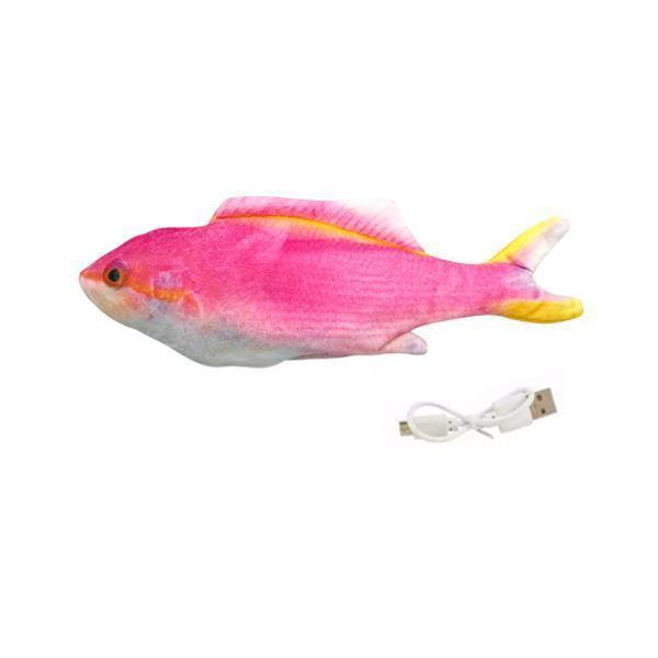 猫 おもちゃ 魚 ピンク 電動 動く ペット 犬 リアル ムービング
