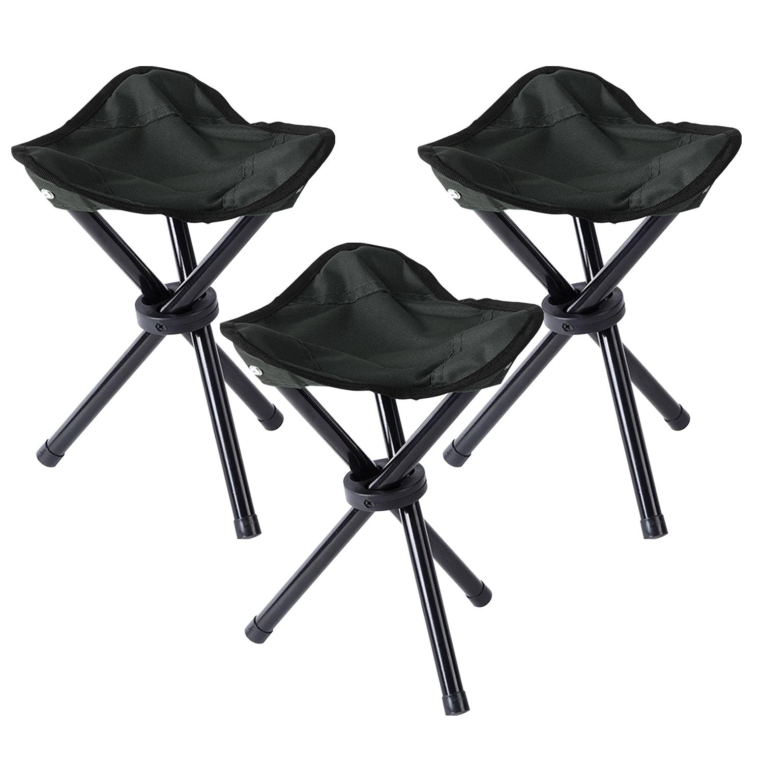 3個セット 椅子 折りたたみ 三脚 コンパクトチェア ブラック 軽量