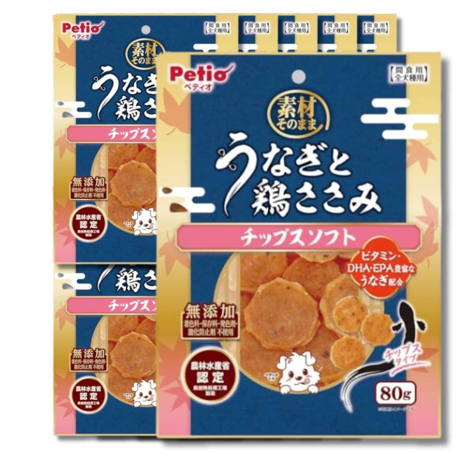 10個セット ペティオ 素材そのまま うなぎと鶏ささみ チップスソフト