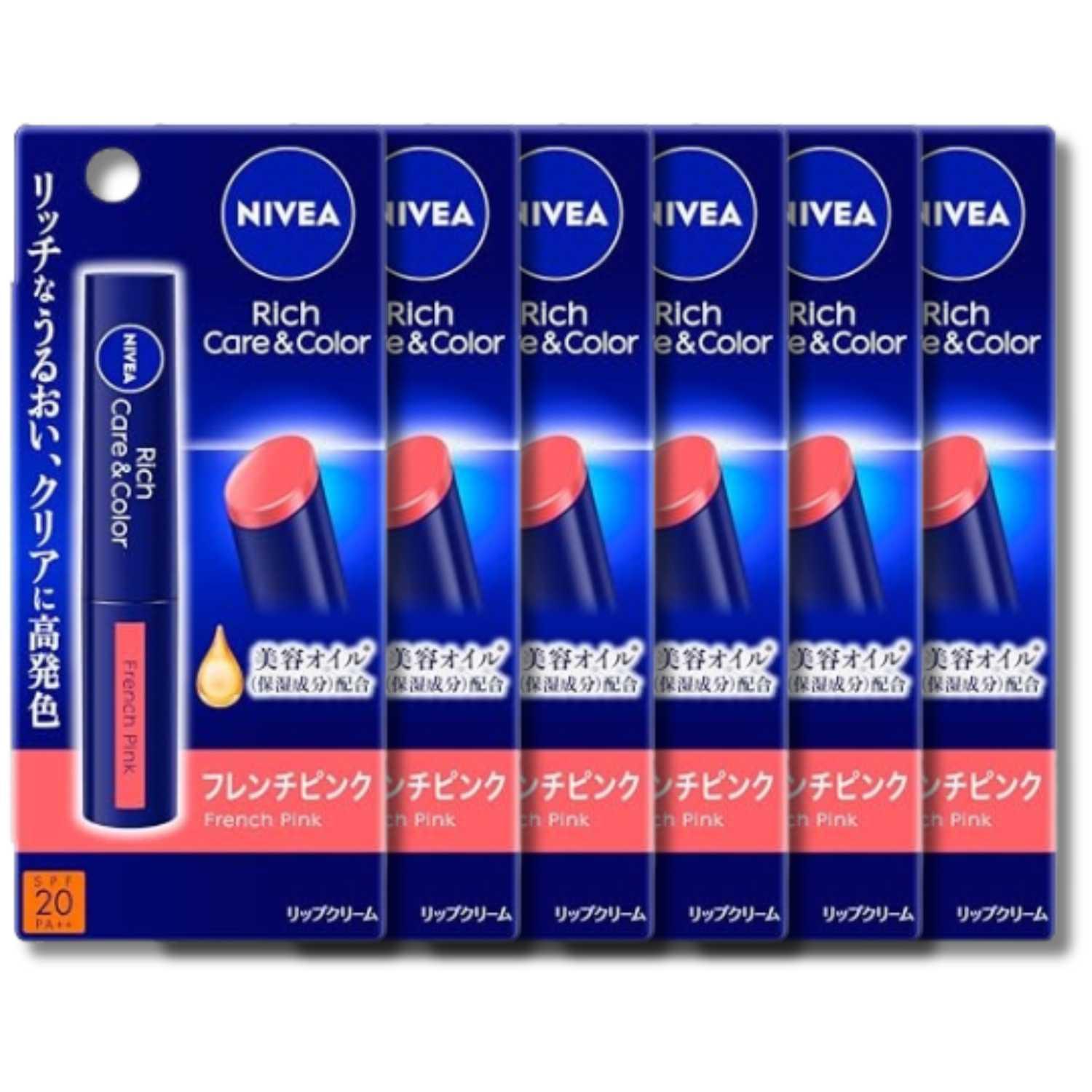 NIVEA（ニベア） 6個セット 花王 リッチケア&カラーリップ フレンチ