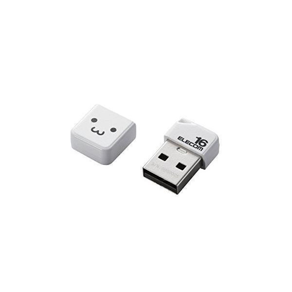 エレコム USBメモリ 16GB USB2.0 小型 ストラップホール キャップ付き ホワイト MF-SU2B16GWHF  :YK73438-A2110:ベストワン - 通販 - Yahoo!ショッピング