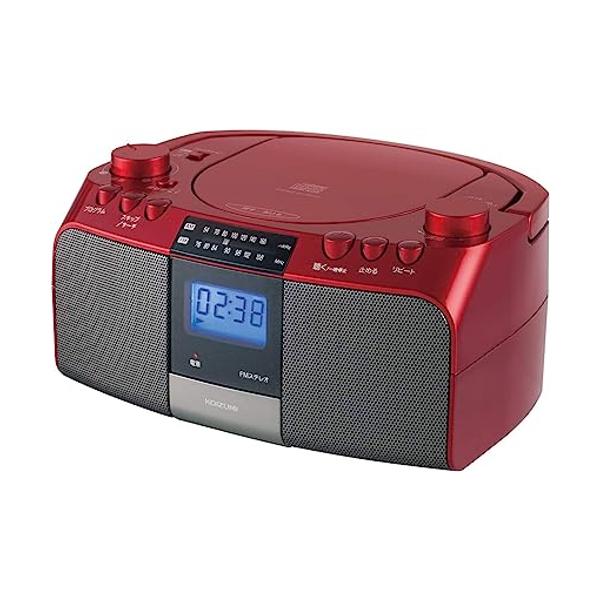 【中古】（非常に良い）コイズミ CDラジオ AM/FM ワイドFM対応 大型液晶 レッド SAD-4705/R コイズミ SAD-4705/R CDラジオ