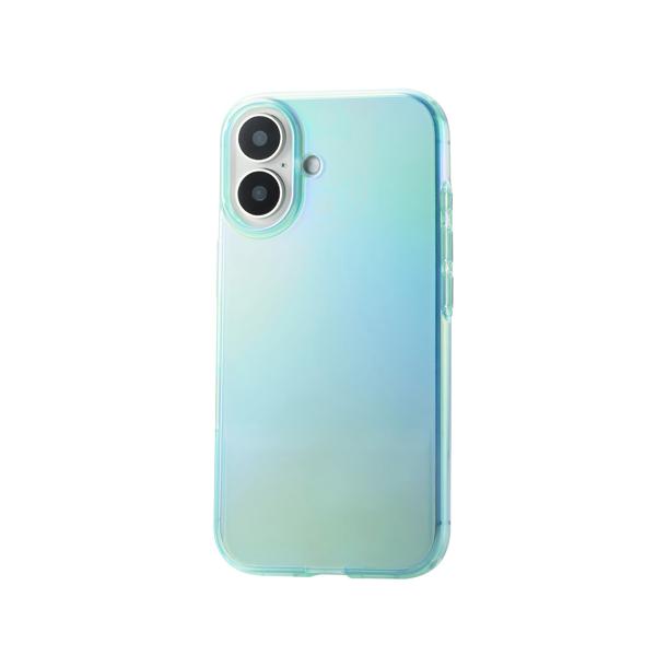 CUSTYPGライトブルー iPhone16Proケース iPhone16 クリスタルクリアケース クリア ベージュ スモーク