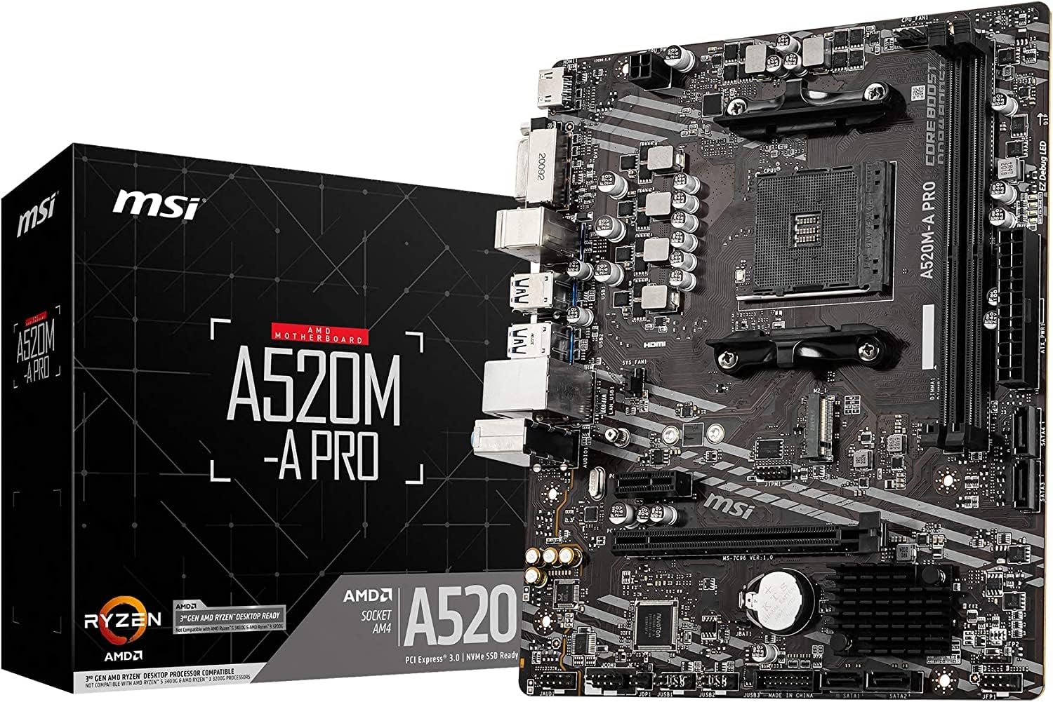 MSI ޥܡA520M-A PRO Ryzen 5000꡼ (AM4)б Micro ATX [AMD A520] MB5136