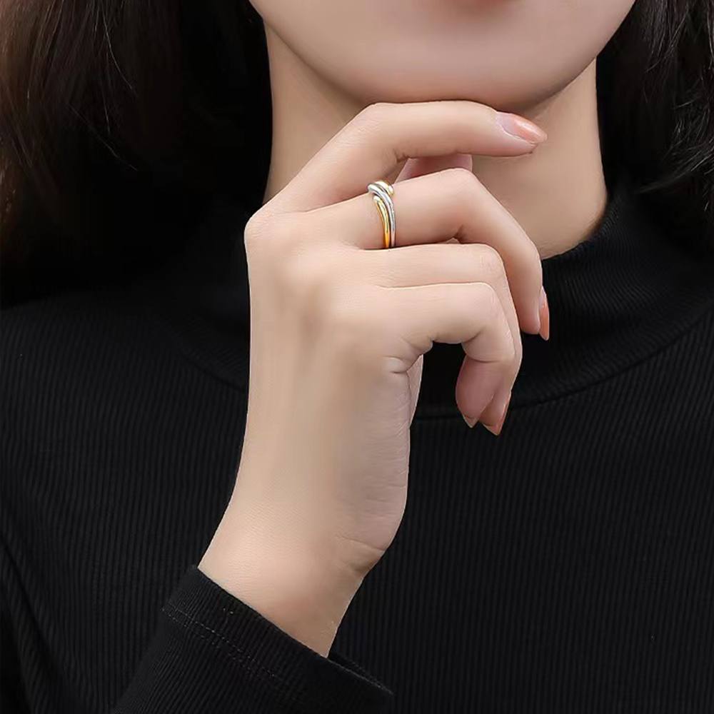 指輪 レディース 2連リング 2点セット ウェーブ 2way おしゃれ 上品