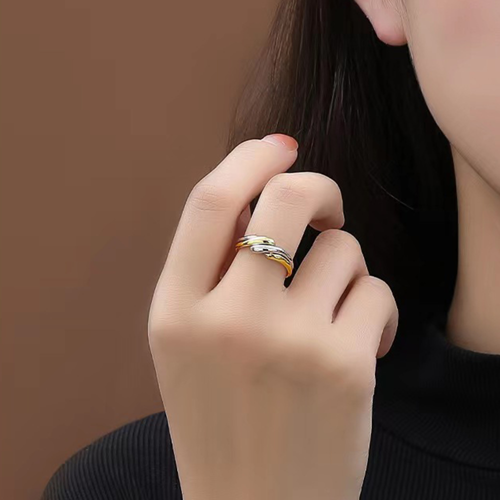 指輪 レディース 2連リング 2点セット ウェーブ 2way おしゃれ 上品