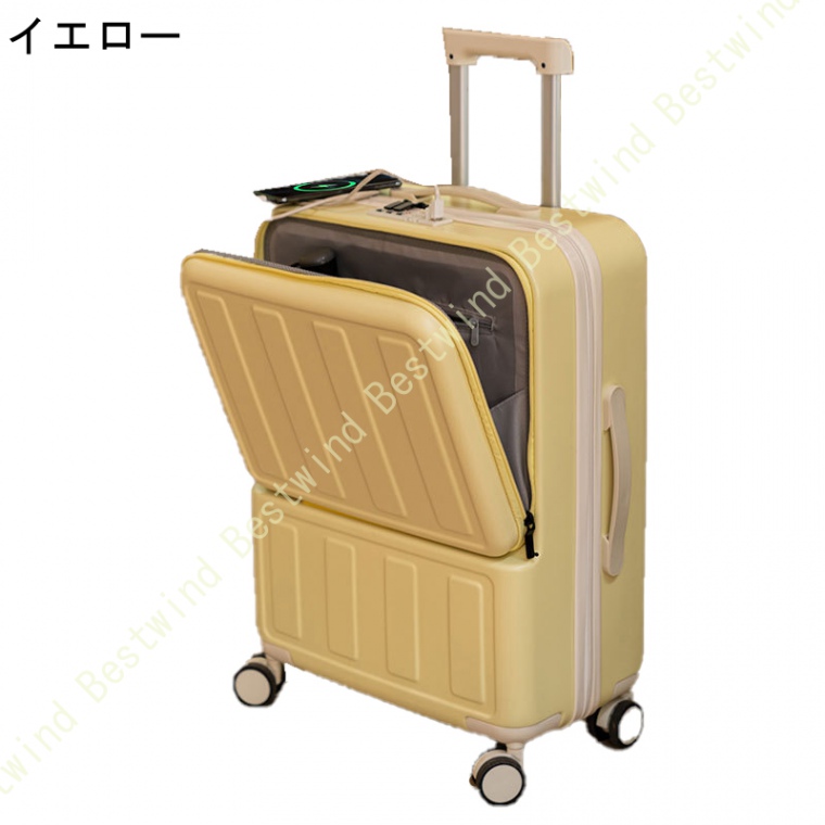 多機能 スーツケース おしゃれ フロントオープン 超軽量 S/M/Lサイズ 8輪 キャリーバッグ USBポート付き 前開き キャリーケース ハードケース 旅行 かわいい｜bestwind｜05