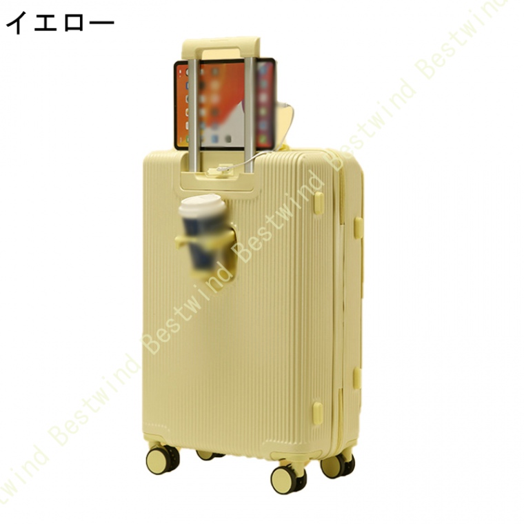超軽量 Mサイズ 8輪 スーツケース キャリーバッグ USBポート付き 前開き キャリーケース ハードケース 旅行 かわいい 可愛い おしゃれ 前開き スーツケース｜bestwind｜08