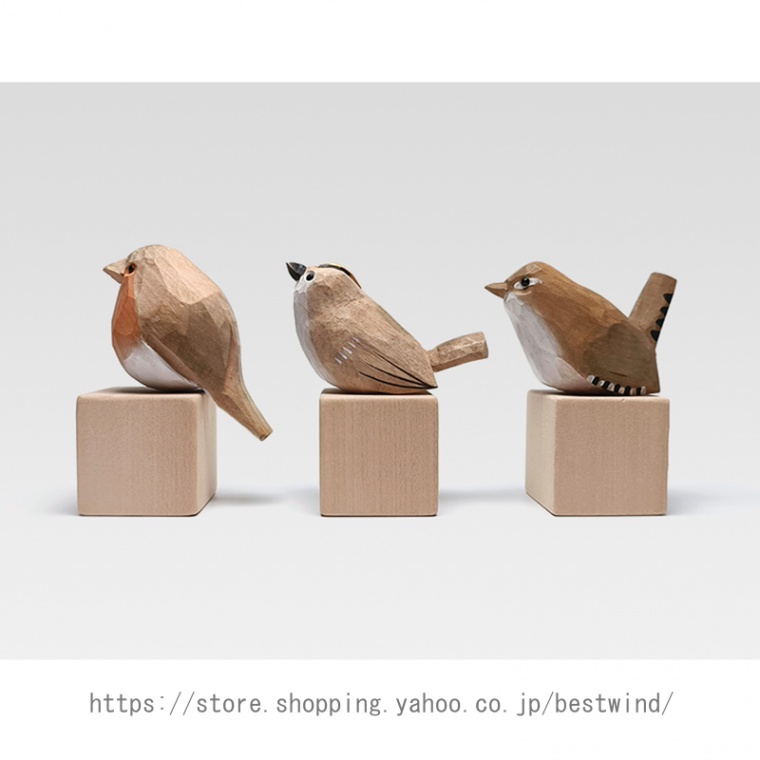 置き物 木製彫刻 鳥の雑貨 鳥の木製オブジェ インテリア 鳥の置物 