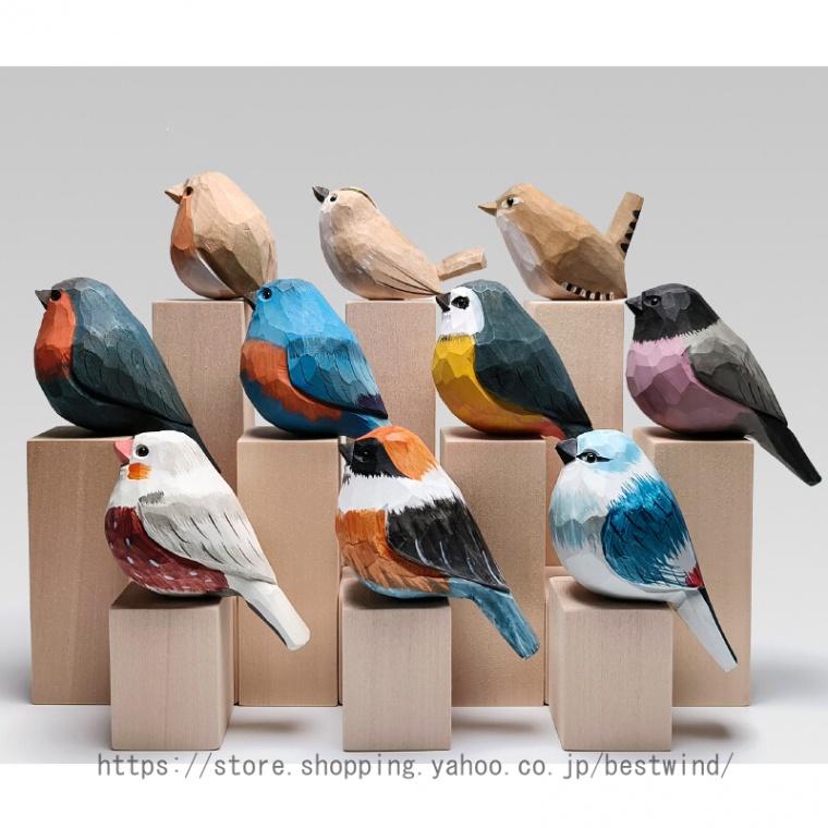 置き物 木製彫刻 鳥の雑貨 鳥の木製オブジェ インテリア 鳥の置物 木彫り 鳥置物 エイジドスタイル オーナメント 鳥の彫刻 鳥の木彫り 小鳥  かわいい おしゃれ