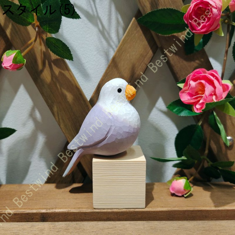 北欧 雑貨 置き物 手作り木製彫刻 駒鳥 キクイタダキ ミソサザイ カワセミ 家の装飾 庭の装飾 木製 ホビー 鳥の彫刻 誕生日 結婚式の贈り物  北欧風 置物