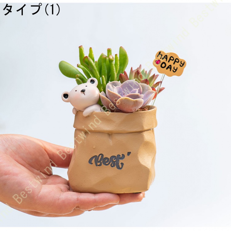 植木鉢 動物 うさぎ 犬 クマちゃん ネコ 母の日 苔リウム 箱庭 鉢 