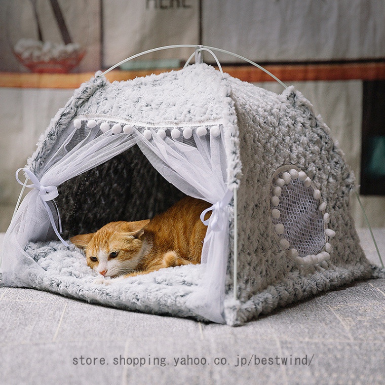 ペットテント 犬 猫 ベッド ハウス テント 猫小屋 犬小屋 猫ちゃんのための癒し空間 SNS映え ペットベッド クッション付き 折りたたみ可能 持ち運び可能｜bestwind｜02